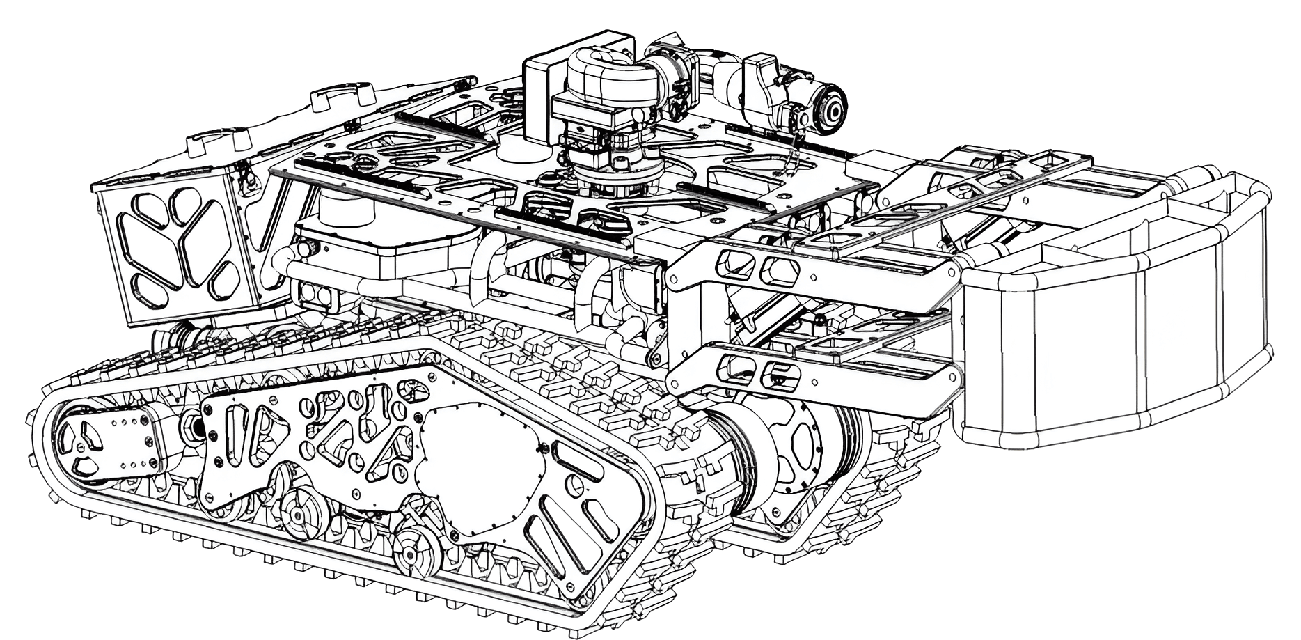 Firefighting robot prototype illustration